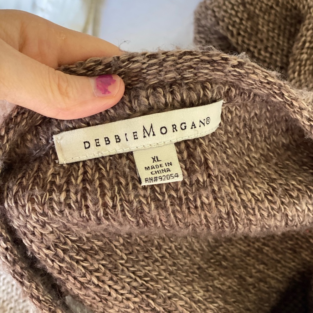 BROWN geometric flared sweater by Debbie Morgan XL - Picture 5 of 5